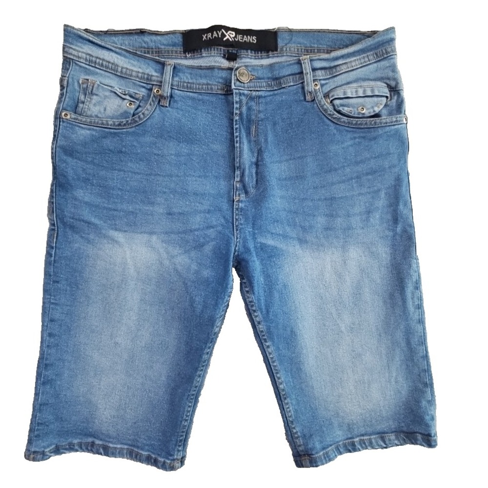 Xray Jeans Denim Shorts Mens Size 36 Medium Wash 12 Inseam Slim Fit 5-Pocket EUC